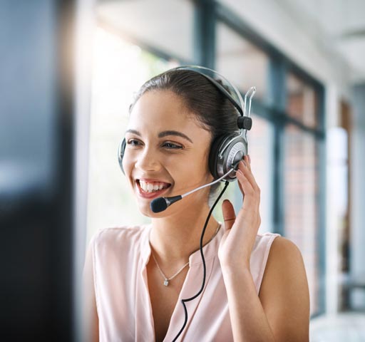 woman with headset